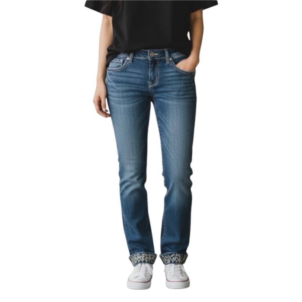 Miss Me Ankle Skinny Signature Jeans with Embellished Back size 27
